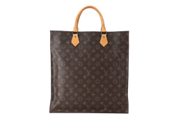 LOUIS VUITTON SAC PLAT TOTE HAND (MI1920) MONOGRAM BROWN GOLD HARDWARE NO DUST COVER