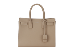 SAINT LAURENT (YSL) SAC DE JOUR BEIGE (FLY 421863.1017) CALF LEATHER SILVER HARDWARE WITH STRAPS AND DUST COVER