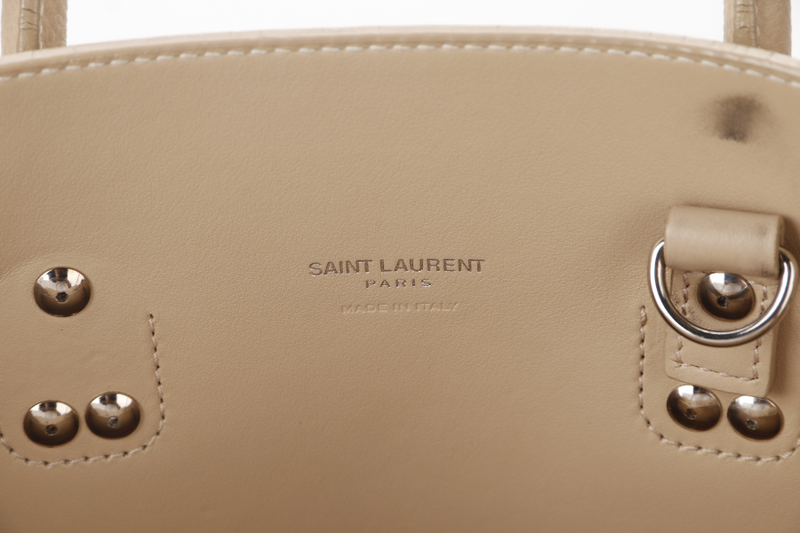 SAINT LAURENT (YSL) SAC DE JOUR BEIGE (FLY 421863.1017) CALF LEATHER SILVER HARDWARE WITH STRAPS AND DUST COVER