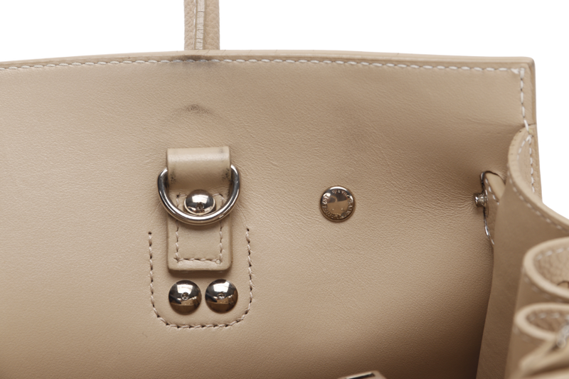 SAINT LAURENT (YSL) SAC DE JOUR BEIGE (FLY 421863.1017) CALF LEATHER SILVER HARDWARE WITH STRAPS AND DUST COVER