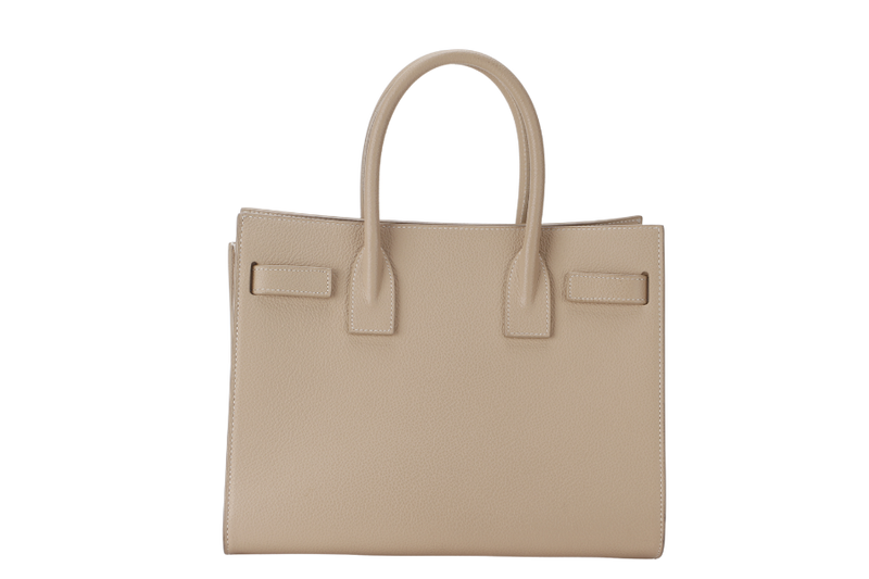 SAINT LAURENT (YSL) SAC DE JOUR BEIGE (FLY 421863.1017) CALF LEATHER SILVER HARDWARE WITH STRAPS AND DUST COVER