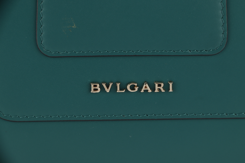 BVLGARI SERPENTI FOREVER TOP HANDLE (MM.C18.287318) GREEN LEATHER GOLD HARDWARE WITH MIRROR, STRAP, DUST COVER AND RAINCOAT