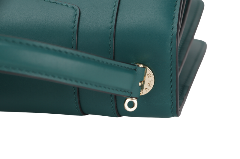 BVLGARI SERPENTI FOREVER TOP HANDLE (MM.C18.287318) GREEN LEATHER GOLD HARDWARE WITH MIRROR, STRAP, DUST COVER AND RAINCOAT