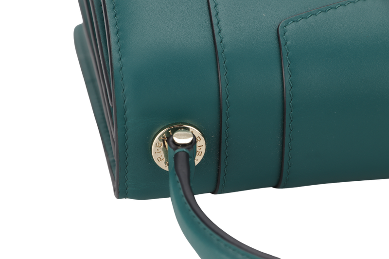 BVLGARI SERPENTI FOREVER TOP HANDLE (MM.C18.287318) GREEN LEATHER GOLD HARDWARE WITH MIRROR, STRAP, DUST COVER AND RAINCOAT