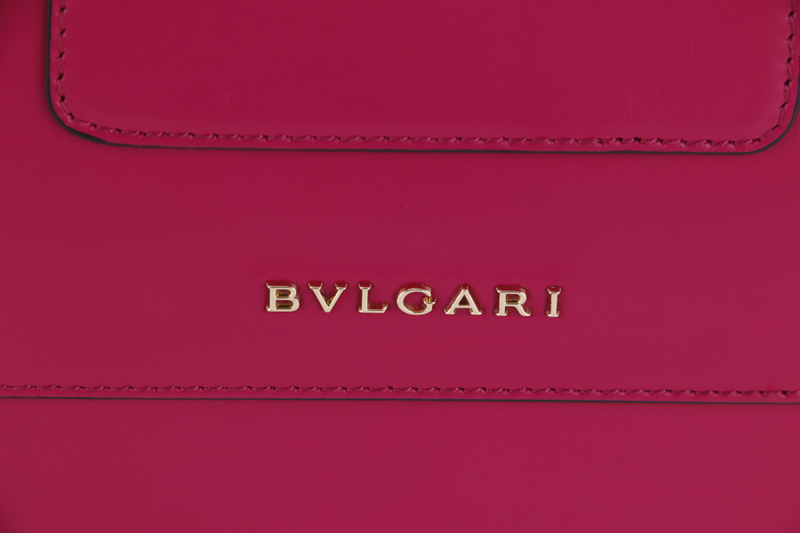 BVLGARI SERPENTI FOREVER LARGE MAGENTA LEATHER GOLD HARDWARE WITH STRAP, DUST COVER, MIRROR AND RAINCOAT