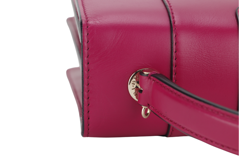 BVLGARI SERPENTI FOREVER LARGE MAGENTA LEATHER GOLD HARDWARE WITH STRAP, DUST COVER, MIRROR AND RAINCOAT