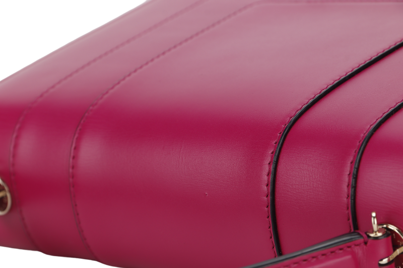 BVLGARI SERPENTI FOREVER LARGE MAGENTA LEATHER GOLD HARDWARE WITH STRAP, DUST COVER, MIRROR AND RAINCOAT