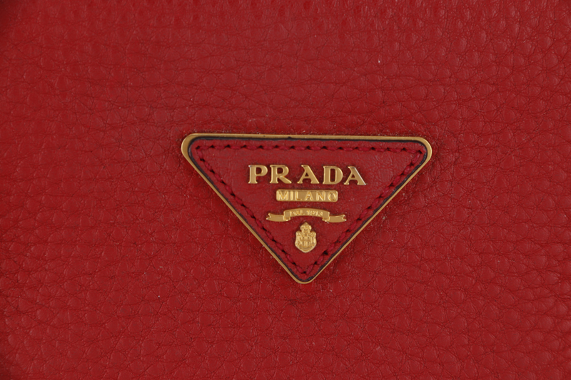 PRADA RED VITELO DAINO TOTE BAG WITH STRAP NO DUST COVER