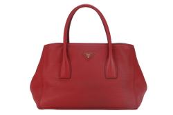 PRADA RED VITELO DAINO TOTE BAG WITH STRAP NO DUST COVER