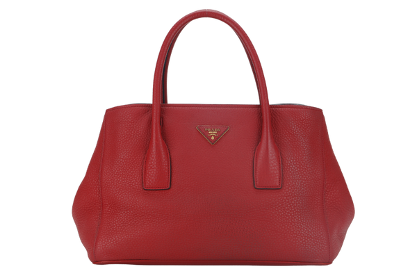 PRADA RED VITELO DAINO TOTE BAG WITH STRAP NO DUST COVER