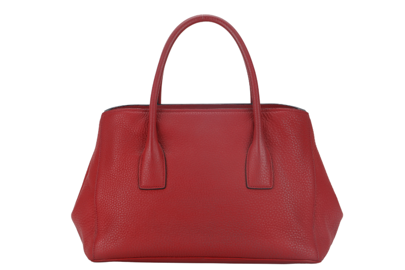 PRADA RED VITELO DAINO TOTE BAG WITH STRAP NO DUST COVER