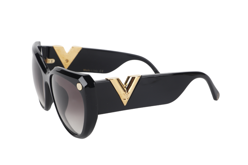 LOUIS VUITTON Z0902E MY FAIR LADY BLACK AND GOLD SUNGLASSES WITH DUST COVER