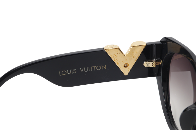 LOUIS VUITTON Z0902E MY FAIR LADY BLACK AND GOLD SUNGLASSES WITH DUST COVER