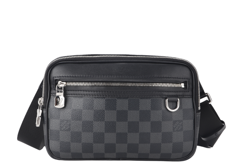 LOUIS VUITTON N50018 SCOTT MESSENGER BAG DAMIER GRAPHITE CANVAS BLACK SILVER HARDWARE WITH DUST COVER