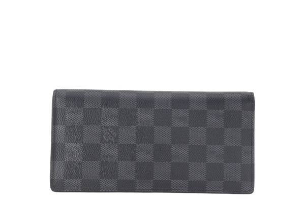 LOUIS VUITTON N62665 BRAZZA LONG WALLET BLACK DAMIER GRAPHITE CANVAS NO DUST COVER