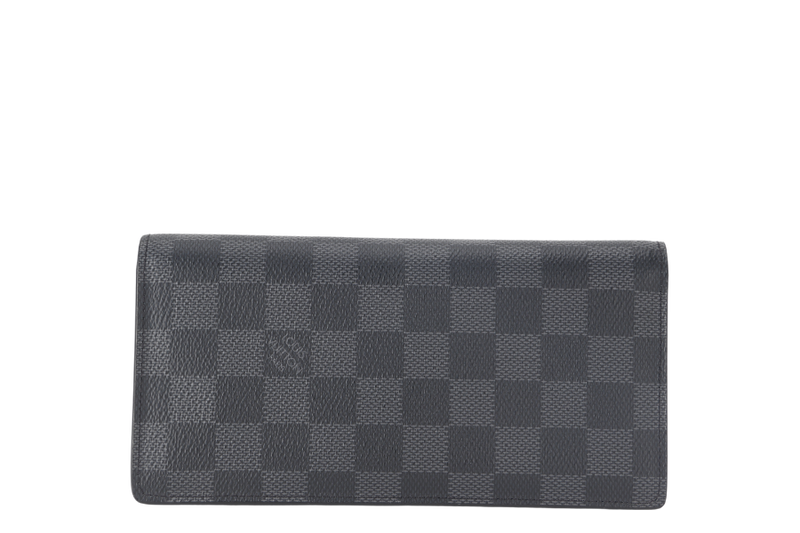 LOUIS VUITTON N62665 BRAZZA LONG WALLET BLACK DAMIER GRAPHITE CANVAS NO DUST COVER