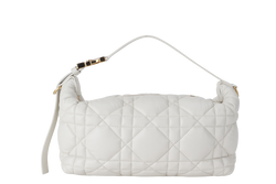 CHRISTIAN DIOR HOBO BAG CASUAL STYLE 3WAY CALFSKIN LEATHER WHITE GOLD HARDWARE 2 STRAP 50-FA-0292 WITH STRAPS AND DUST COVER