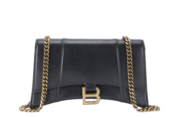 BALENCIAGA HOURGLASS GOLD BLACK GOLD HARDWARE WITH DUST COVER AND BOX