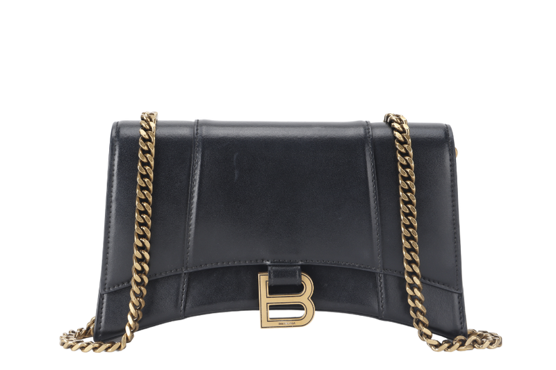 BALENCIAGA HOURGLASS GOLD BLACK GOLD HARDWARE WITH DUST COVER AND BOX