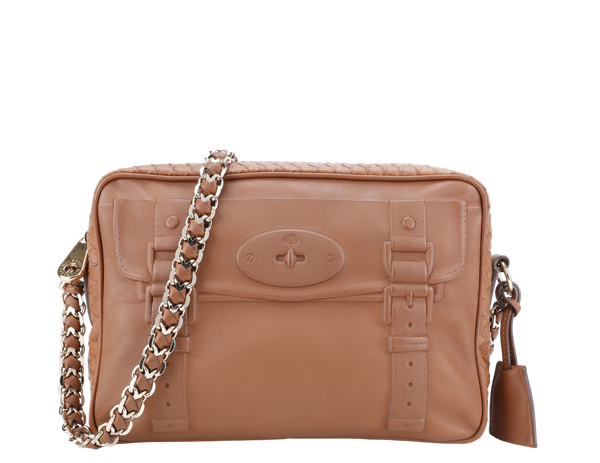 MULBERRY MAISIE BROWN SNAKE PRINT SHOULDER BAG WITH GOLD HARDWARE WITH DUST COVER