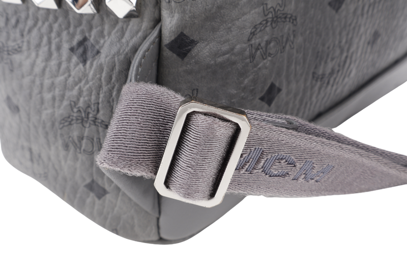 MCM STARK BACKPACK IN GREY VISETORS LEATHER SILVER HARDWARE NO DUST COVER