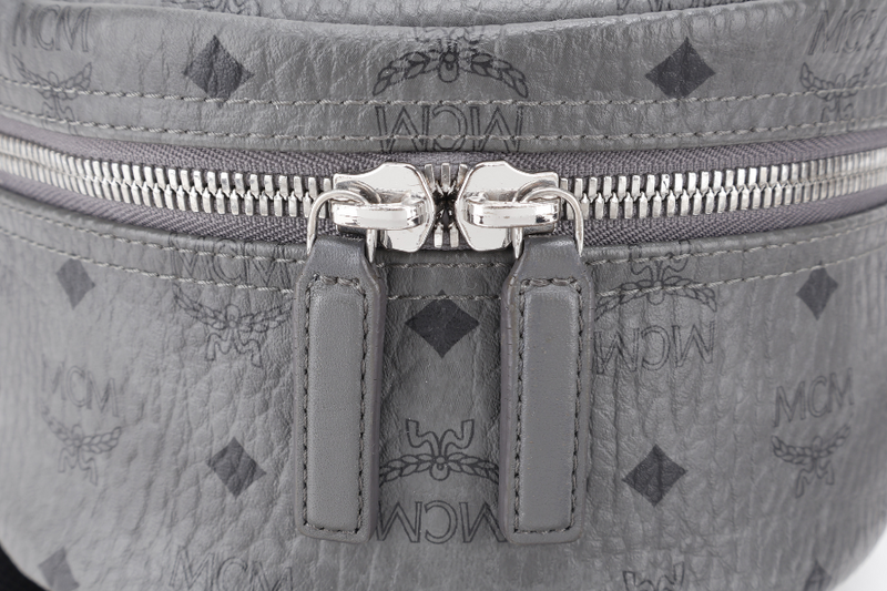 MCM STARK BACKPACK IN GREY VISETORS LEATHER SILVER HARDWARE NO DUST COVER
