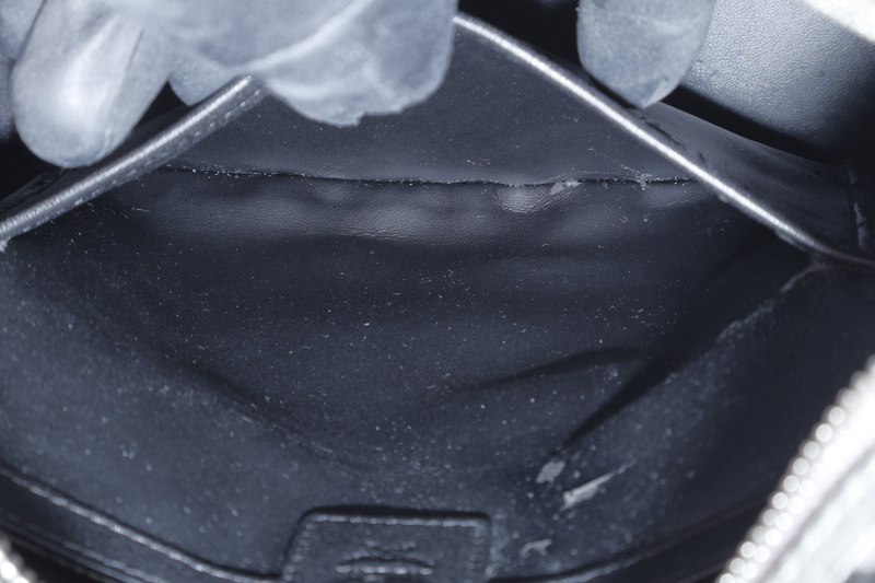 MCM STARK BACKPACK IN GREY VISETORS LEATHER SILVER HARDWARE NO DUST COVER