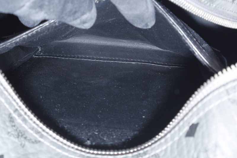 MCM STARK BACKPACK IN GREY VISETORS LEATHER SILVER HARDWARE NO DUST COVER