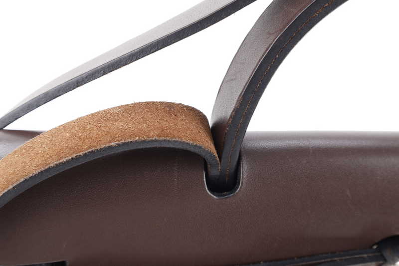 HERMES HERBAG SELLIER 31 STAMP O (YEAR 2011) EBENE x BLACK SILVER HARDWARE WITH DUST COVER