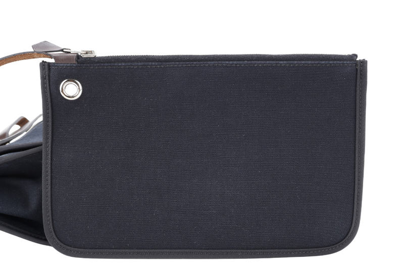 HERMES HERBAG SELLIER 31 STAMP O (YEAR 2011) EBENE x BLACK SILVER HARDWARE WITH DUST COVER