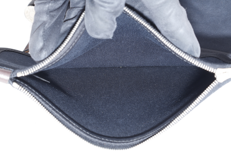 HERMES HERBAG SELLIER 31 STAMP O (YEAR 2011) EBENE x BLACK SILVER HARDWARE WITH DUST COVER