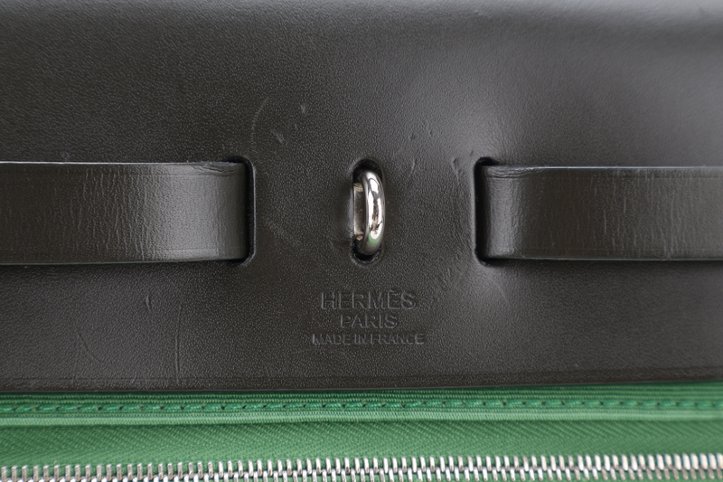 HERMES HERBAG SELLIER 31 STAMP A (YEAR 2017) BAMBOO x KHAKI SILVER HARDWARE NO DUST COVER