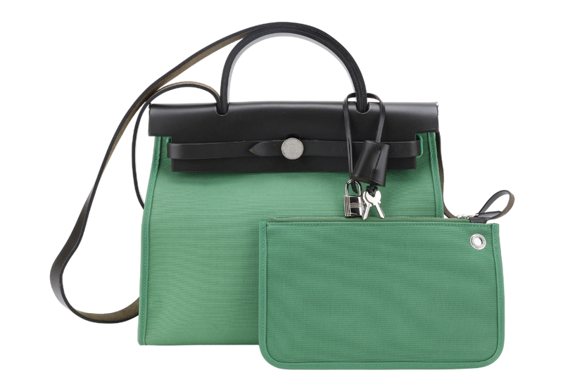 HERMES HERBAG SELLIER 31 STAMP A (YEAR 2017) BAMBOO x KHAKI SILVER HARDWARE NO DUST COVER