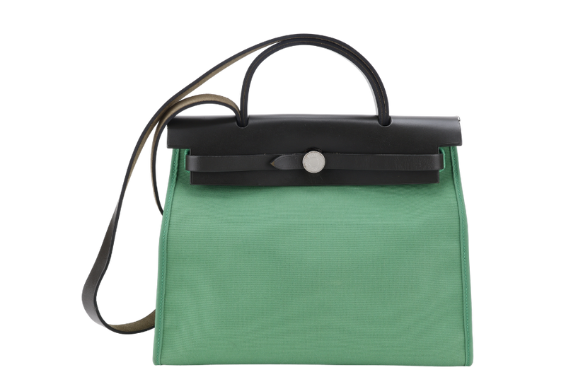 HERMES HERBAG SELLIER 31 STAMP A (YEAR 2017) BAMBOO x KHAKI SILVER HARDWARE NO DUST COVER