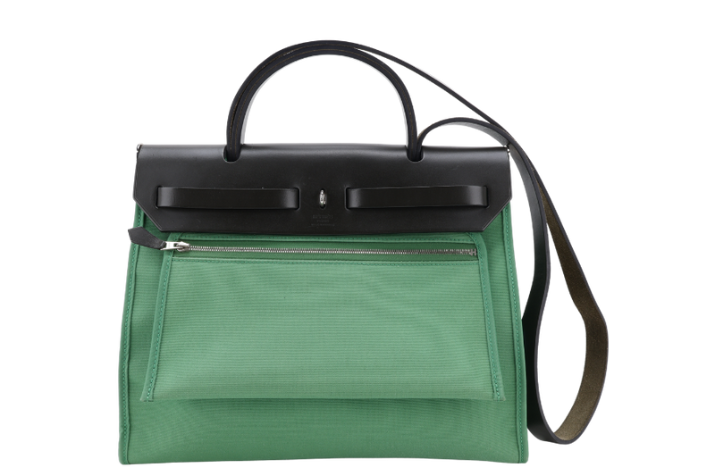 HERMES HERBAG SELLIER 31 STAMP A (YEAR 2017) BAMBOO x KHAKI SILVER HARDWARE NO DUST COVER