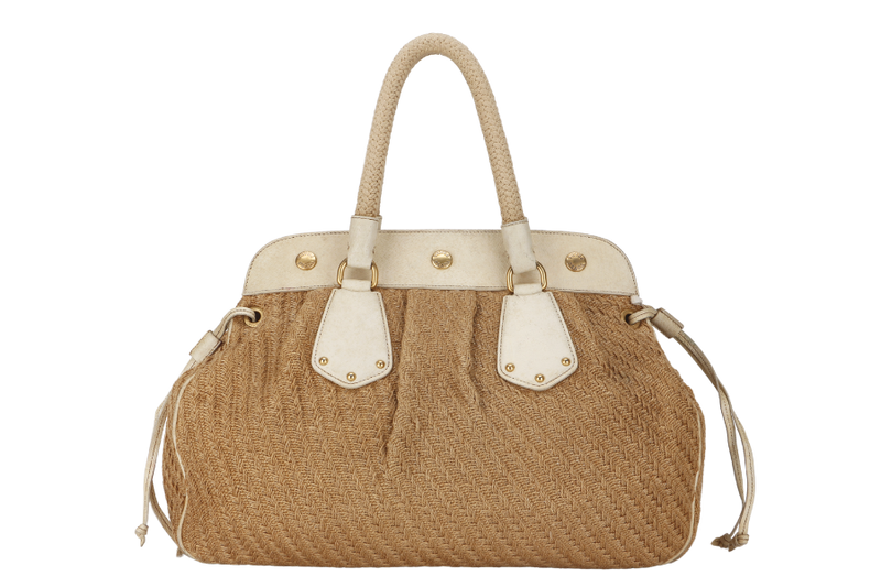 prada jute and leather bag no card dust cover