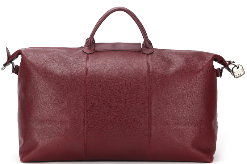 LONGCHAMP LE PLIAGE MAROON COLOR FULL LEATHER 2 WAY USE OVERSIZE BAG, WITH LOCK & DUST COVER