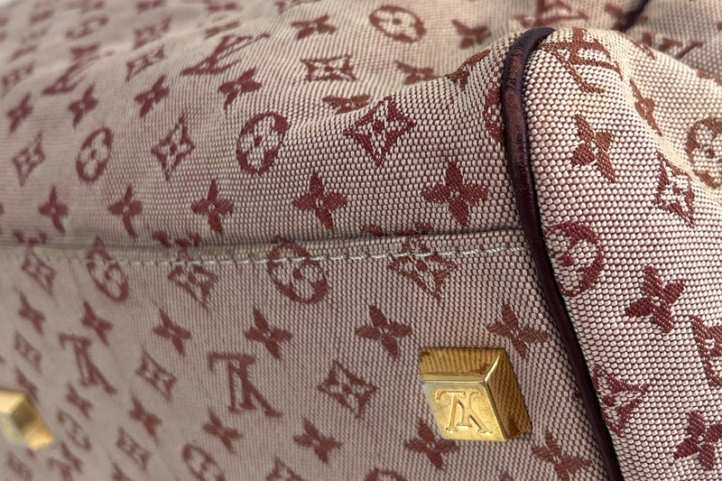 Louis Vuitton Burgundy Monogram Mini Lin Canvas Speedy 30 Bag Louis Vuitton