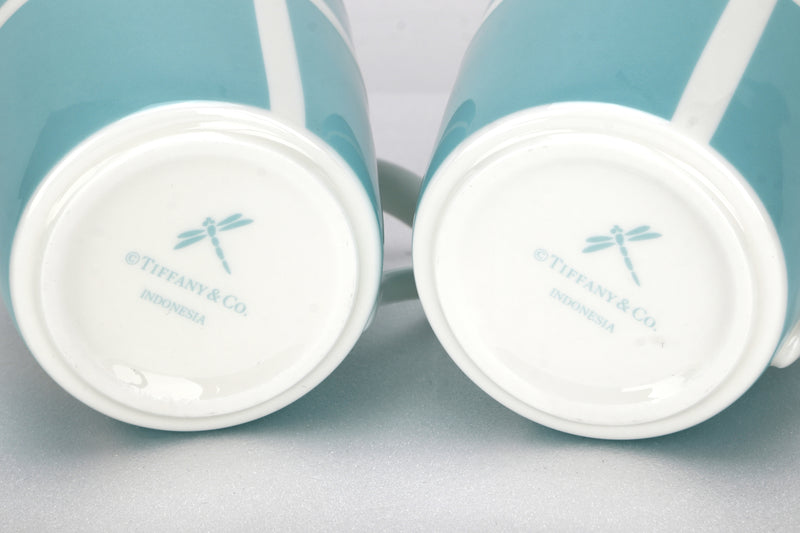 TIFFANY & CO. CUPS (1 PAIR) TIFFANY BLUE COLOR WITH WHITE RIBBON, WITH BOX