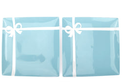 TIFFANY & CO. BLUE BOX WITH WHITE RIBBON PLATE 2 PCS, WITH BOX