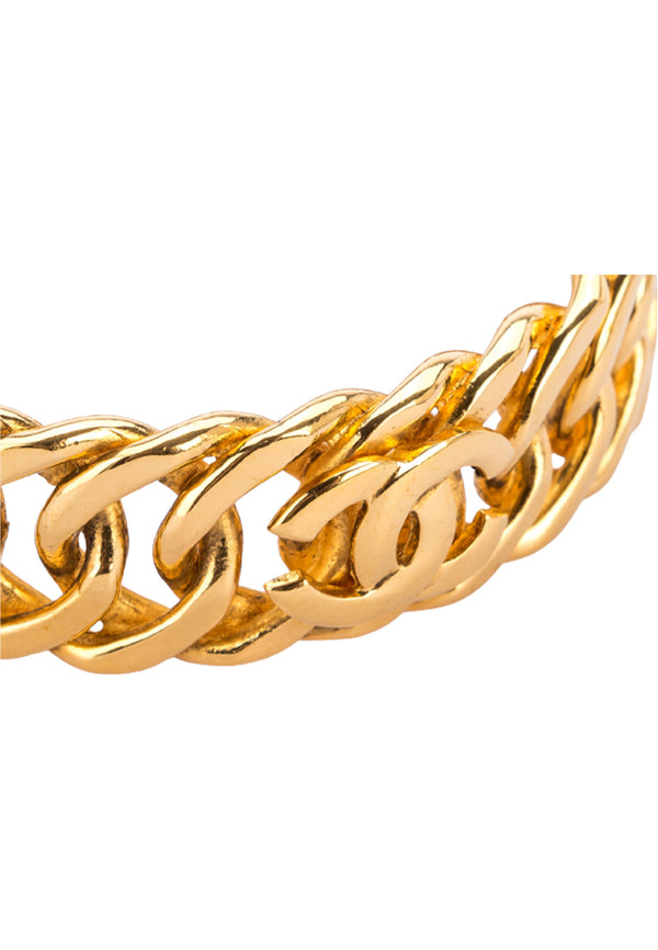 Chanel CC Logo Bangle Bracelet Gold No Dust Cover & Box