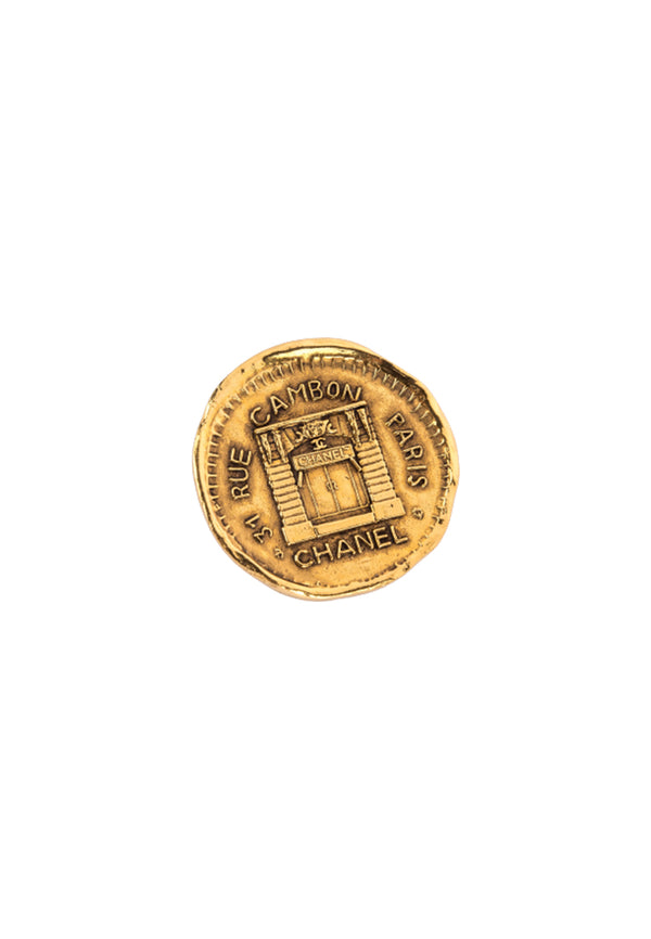 Chanel Vintage 31 Rue Cambon Gold Medallion Brooch, no Dust Cover & Box