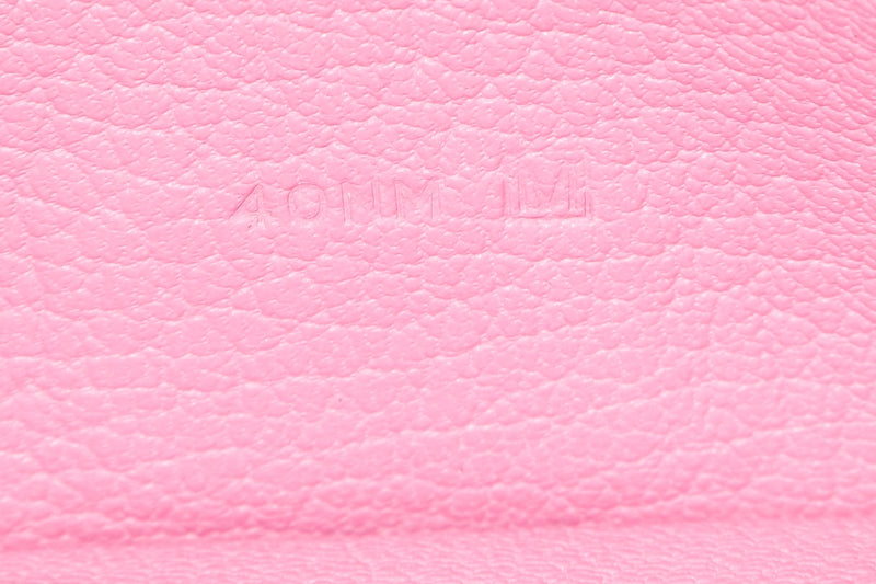 Hermes Bearn Wallet (Stamp M) Triple Fold Rose Sakura Chevre Leather, with Box