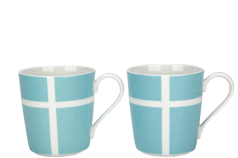 TIFFANY & CO. BLUE RIBBON MUG SET OF 2, WITH BOX