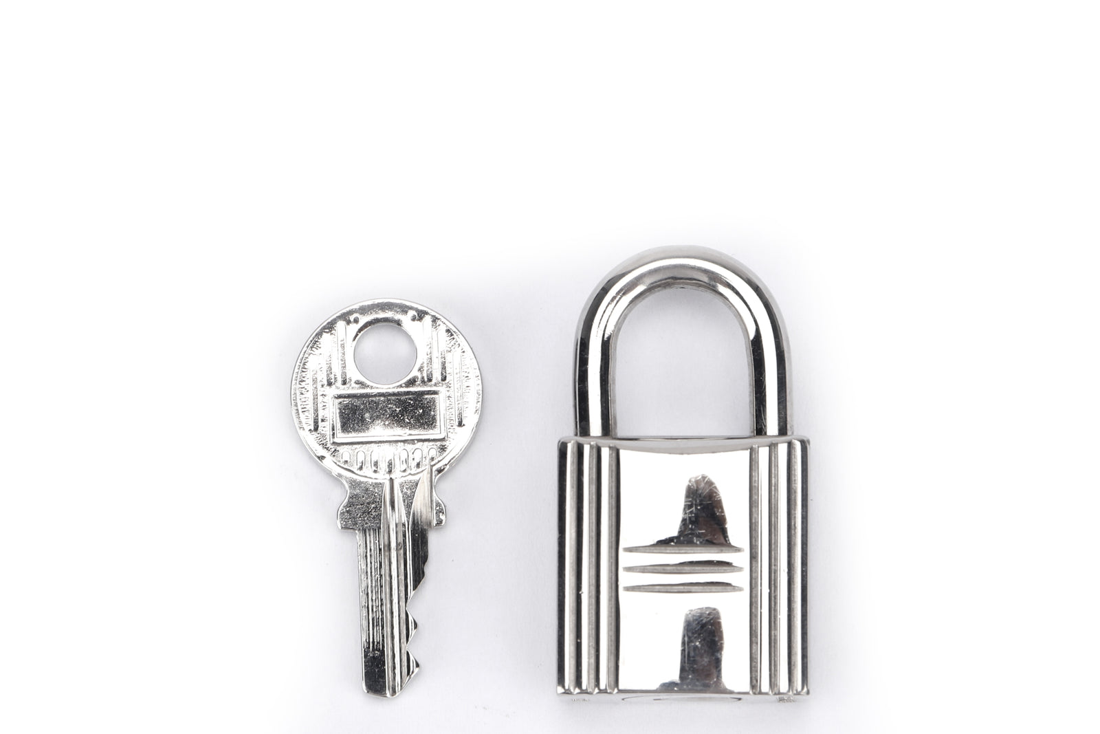 USED HAS FLAWS Hermès Lock and Key Set on sale Silver-Tone #100