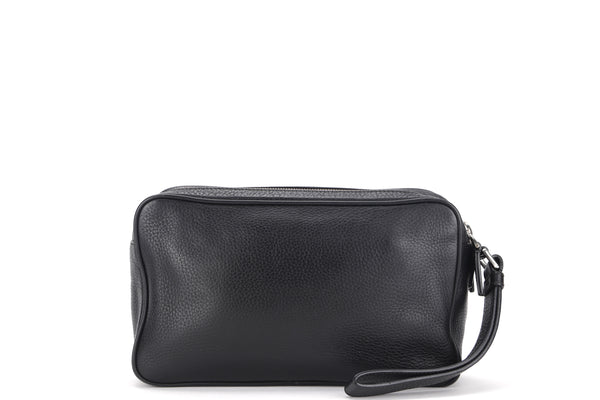 BALLY MICRON-SM.M CLUTCH BLACK LEATHER SILVER HARDWARE, NO DUST COVER