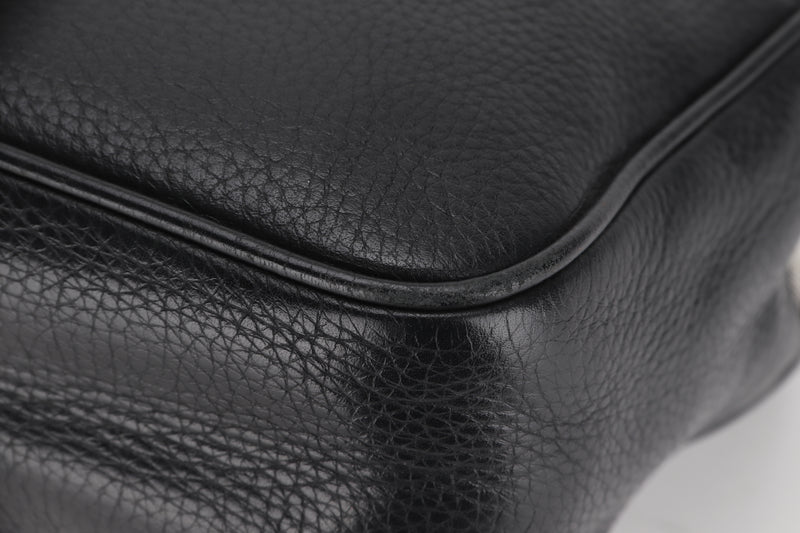 BALLY MICRON-SM.M CLUTCH BLACK LEATHER SILVER HARDWARE, NO DUST COVER