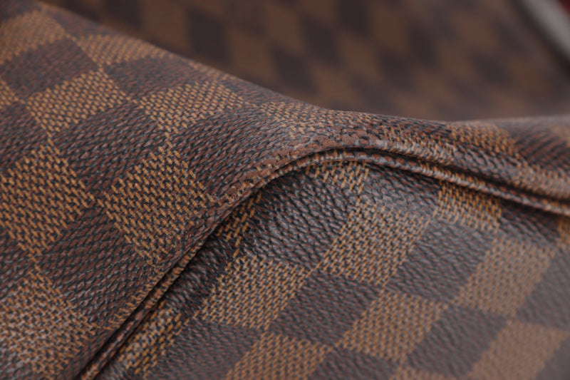 LOUIS VUITTON N41357 NEVERFULL (FL4050) GM DAMIER EBENE CANVAS GOLD HARDWARE, WITH DUST COVER