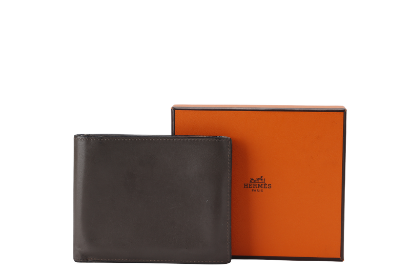 HERMES BIFOLD WALLET CALFSKIN (STAMP T) WITH BOX