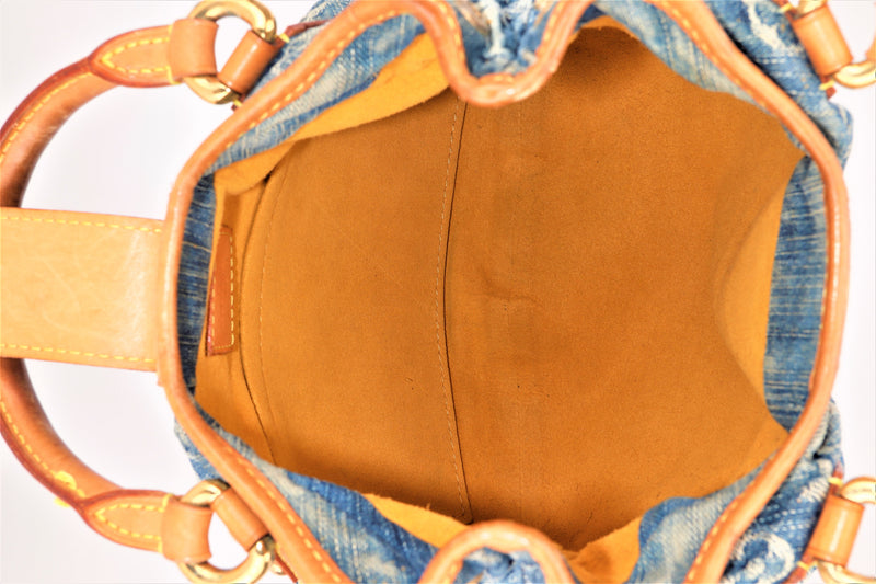 Louis Vuitton Pleaty Handbag Purse Blue Monogram Denim M95020 VI1025 69952